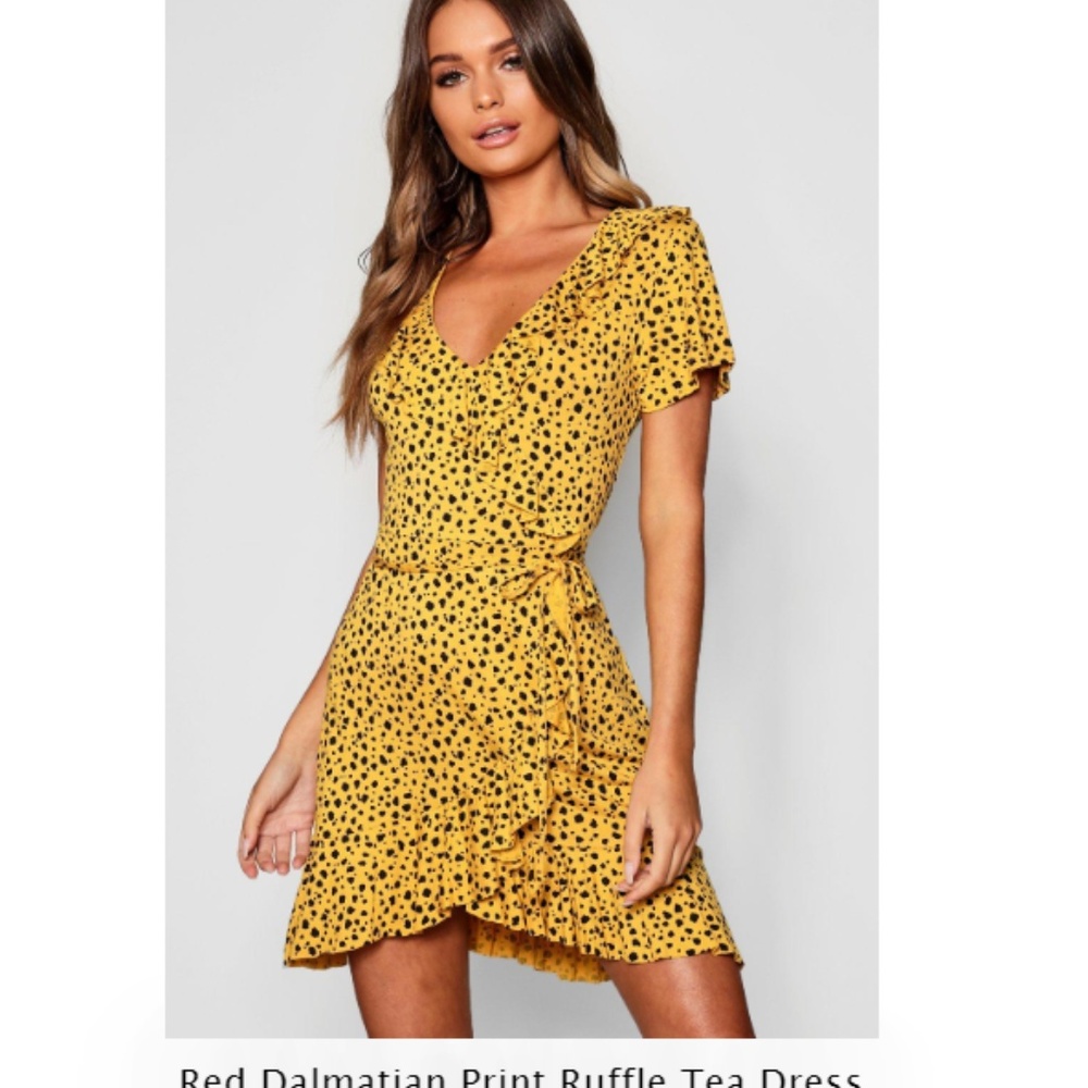 RUFFLE TEA DALMATIAN PRINT DRESS SIZE US 4